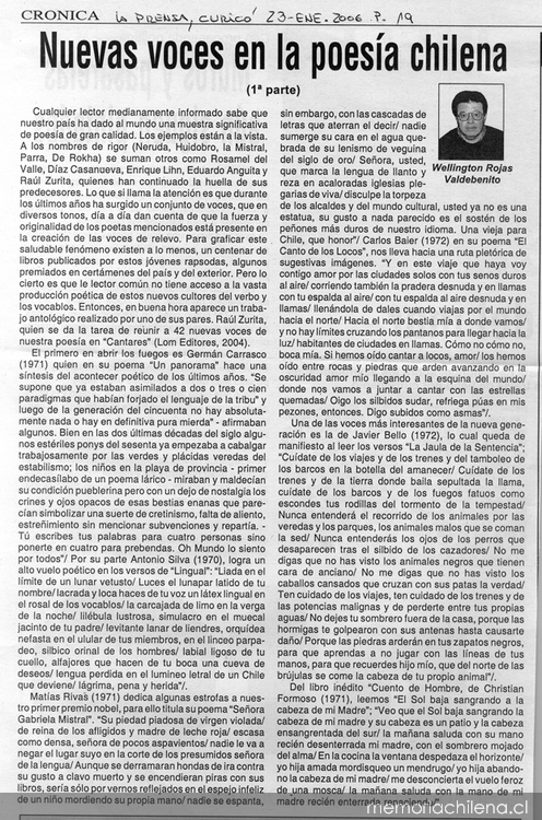 Nuevas voces en la poesía chilena (1ra. parte)