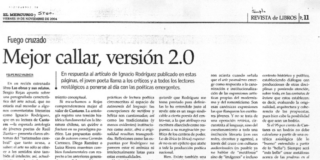 Mejor callar, versión 2.0