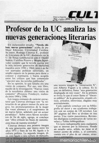 Profesor de la UC analiza las nuevas generaciones literarias