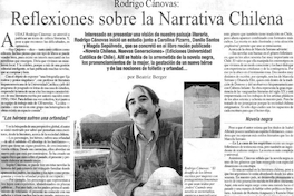 Rodrigo Cánovas: reflexiones sobre la narrativa chilena