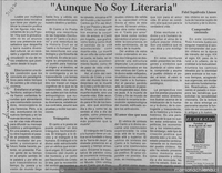 "Aunque no soy literaria"