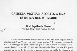 Gabriela Mistral, aportes a una estética del folklore