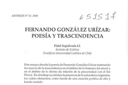 Fernando González-Urizar, poesía y trascendencia