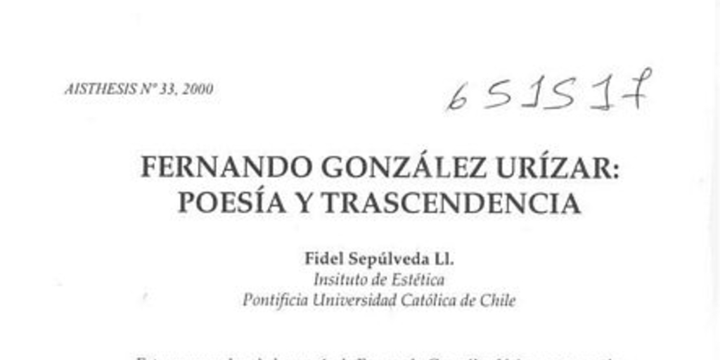 Fernando González-Urizar, poesía y trascendencia