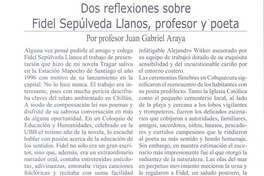 Dos reflexiones sobre Fidel Sepúlveda, profesor y poeta
