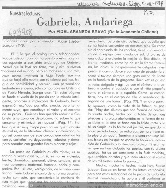 Gabriela, andariega