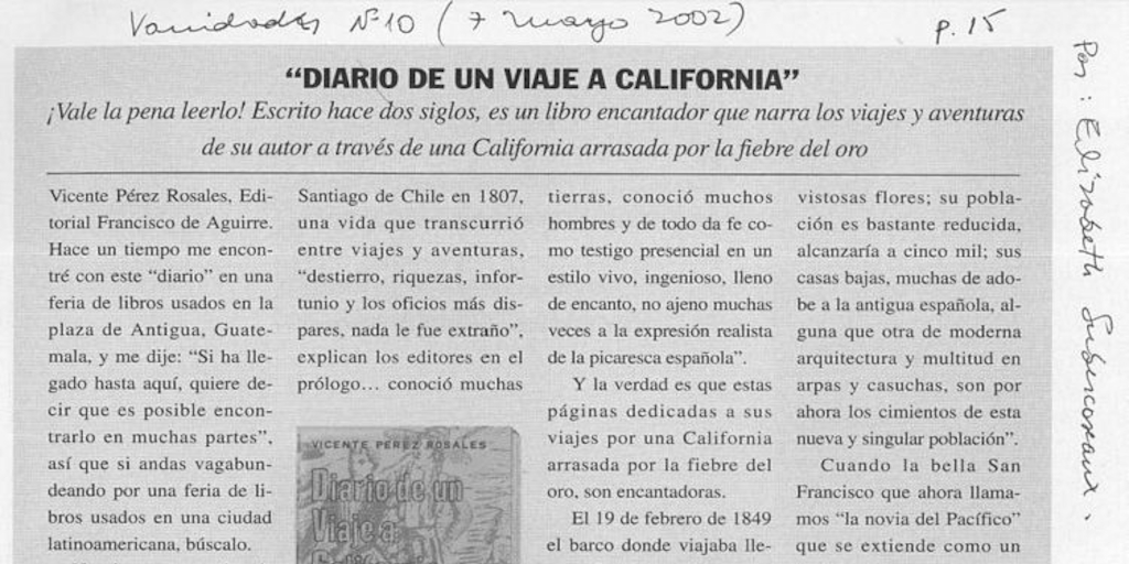 "Diario de un viaje a California"