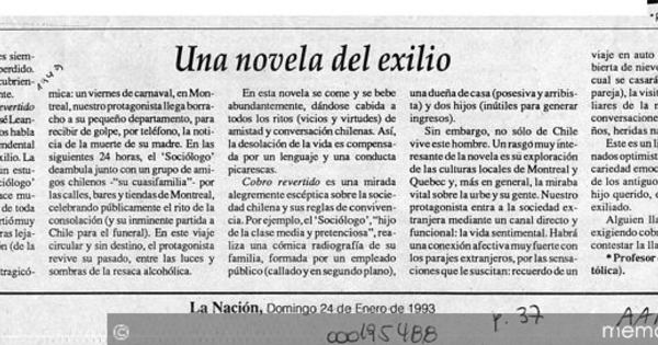 Una novela del exilio