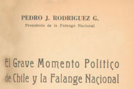 El grave momento político de Chile y la Falange Nacional