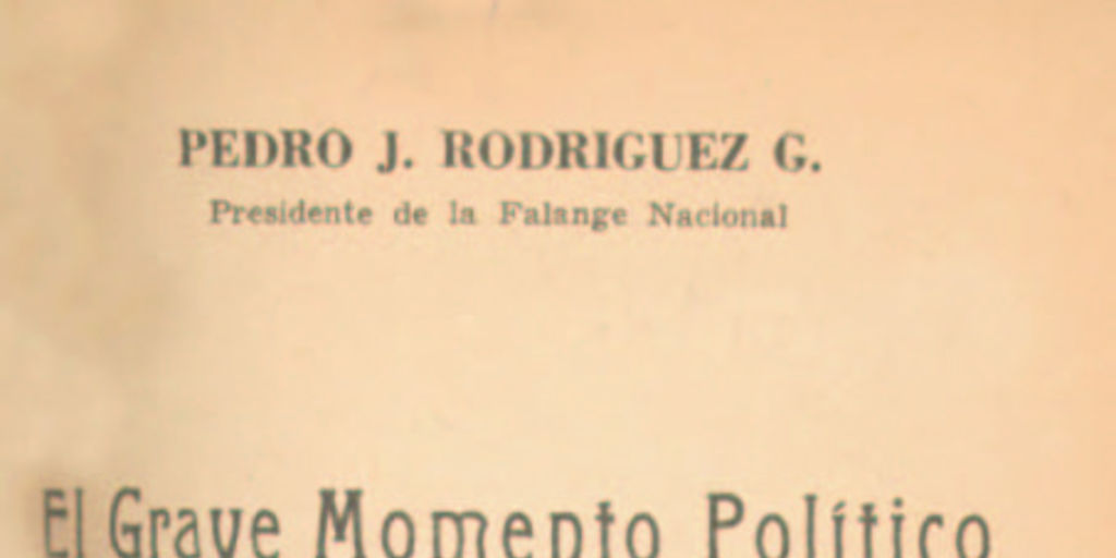 El grave momento político de Chile y la Falange Nacional