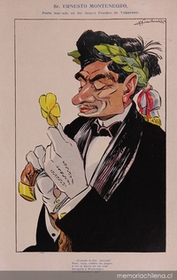 Caricatura de Ernesto Montenegro, 1910