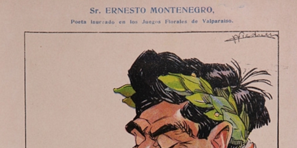 Caricatura de Ernesto Montenegro, 1910