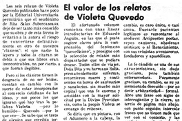 El valor de los relatos de Violeta Quevedo