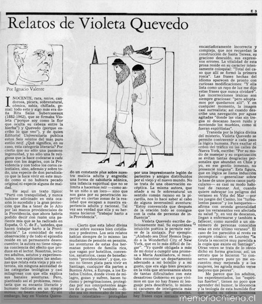 Relatos de Violeta Quevedo