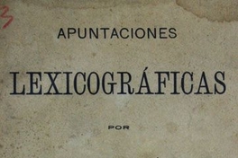 Apuntaciones lexicográficas