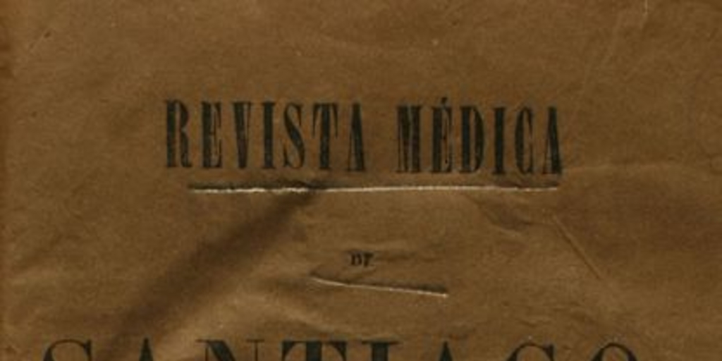 Revista médica de Santiago: n° I, 1856