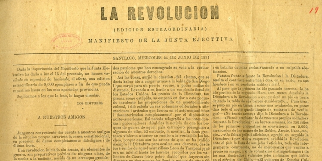 Manifiesto de la Junta Ejecttiva [sic]