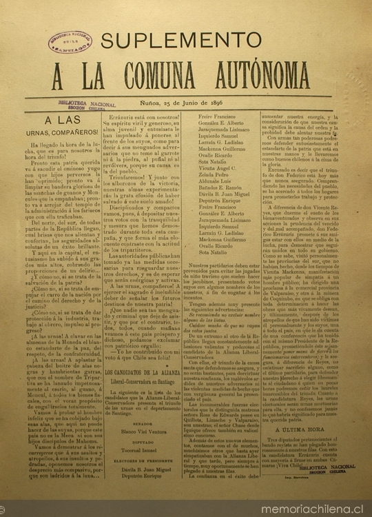 Suplemento a la Comuna autónoma: a las urnas compañeros