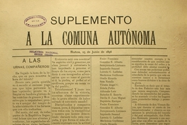 Suplemento a la Comuna autónoma: a las urnas compañeros