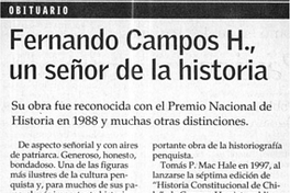 Fernando Campos H., un señor de la historia
