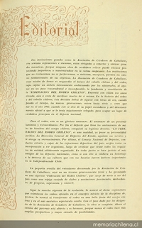 Editorial de la Revista de la Asociación de Criadores de Caballares, 1961