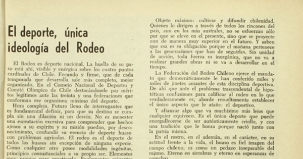 El deporte única ideología del rodeo