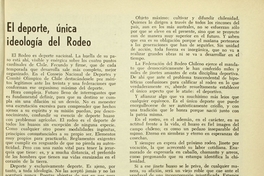 El deporte única ideología del rodeo