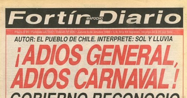 Adios General, adios carnaval! gobierno reconoció el triunfo del no