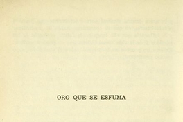 Oro que se esfuma