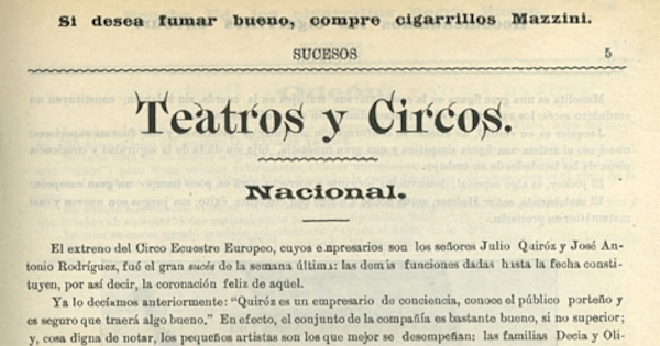 Teatro y circos