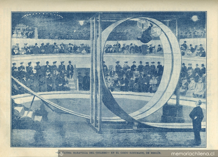 La última maravilla del ciclismo en el circo Schumann, de Berlín, 1903