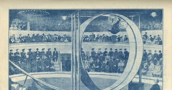 La última maravilla del ciclismo en el circo Schumann, de Berlín, 1903