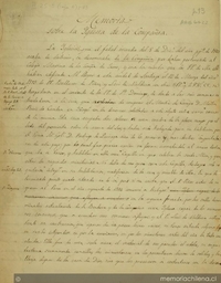 Memoria sobre la Iglesia de la Compañía [manuscrito]