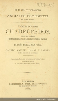 De la cría y propagación de de los animales domésticos