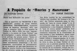 A propósito de "Muertes y Maravillas" de Jorge Teillier: hacia una definición del poeta