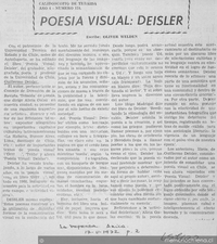 Poesía visual, Deisler