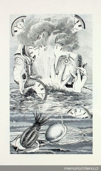 "When the animal rises from the deep the head explodes" [Cuando el animal se alza desde lo profundo la cabeza estalla]