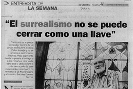 "El surrealismo no se puede cerrar como una llave"