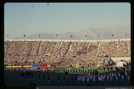 Celebración en Estadio Nacional por el triunfo de Patricio Aylwin en las elecciones presidenciales de 1989