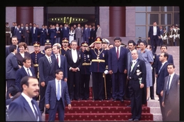 Augusto Pinochet en la ceremonia de cambio de mando, 1990