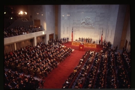 Ceremonia de cambio de mando: Patricio Aylwin asume la presidencia de la república en el Congreso Nacional, 1990