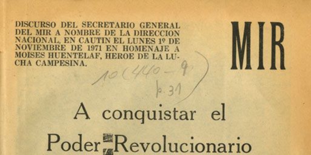 A conquistar el poder revolucionario de obreros y campesinos