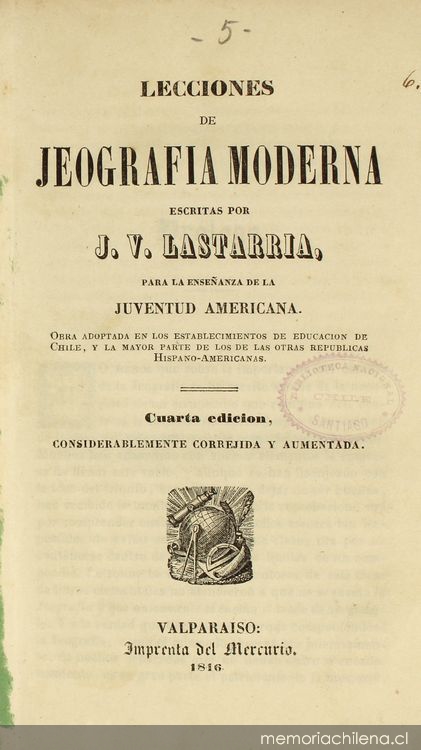 Lecciones de jeografía moderna: para la enseñanza de la juventud chilena