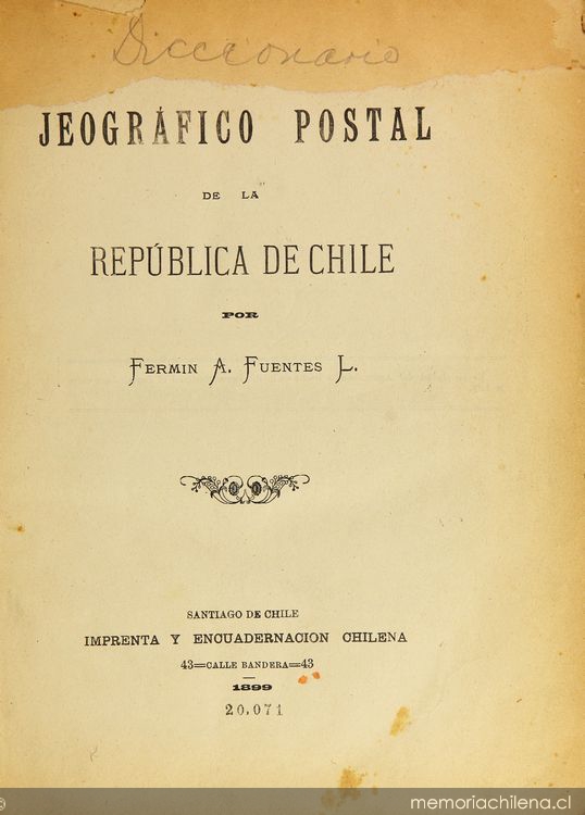 Diccionario jeográfico postal de la República de Chile