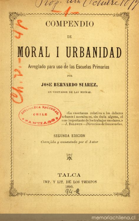 Compendio de moral i urbanidad, arreglado para uso de las escuelas primarias