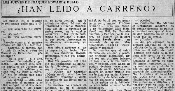 ¿Han leído a Carreño?