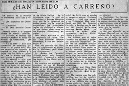 ¿Han leído a Carreño?