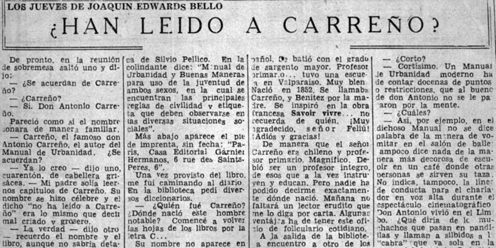 ¿Han leído a Carreño?