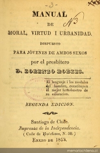 Manual de moral, virtud i urbanidad : dispuesto para jovenes de ambos sexos