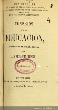 Consejos sobre educación: tomados de M. Th. H. Berrau: conferencia